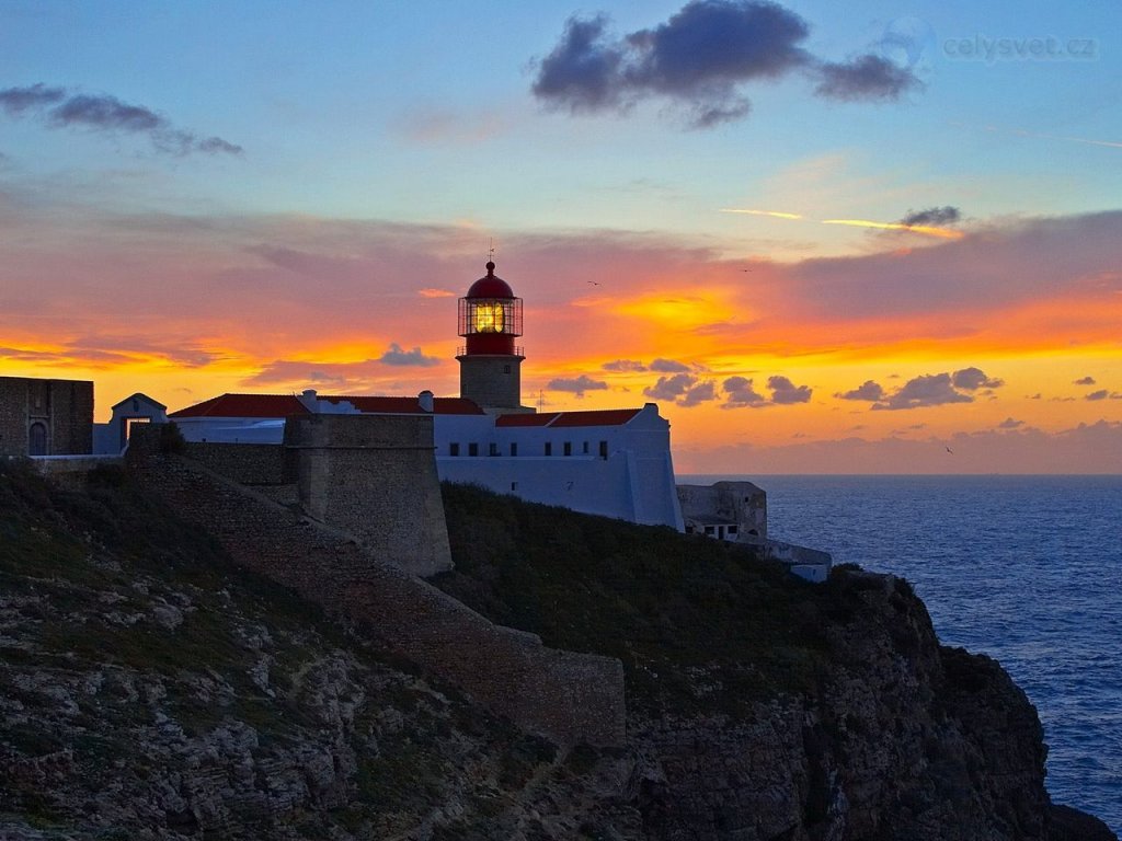 Foto: Lighthouse At Sunset, Cabo De Sro Vicente, Portugal