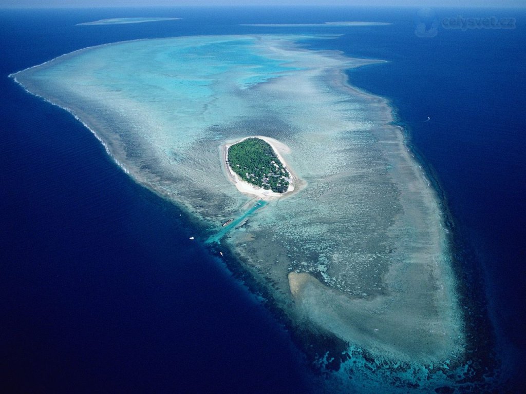 Foto: Aerial Of Heron Island, Great Barrier Reef Marine Park, Queensland, Australia