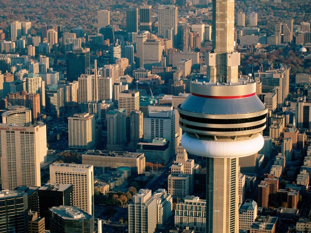 Foto: Aerial View Of The Cn Tower, Toronto, Canada